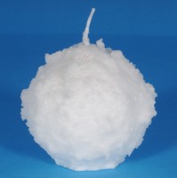 Large Frosted Snowball Candle