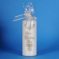 Our Wedding Pillar Candle