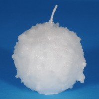 Small Frosted Snowball Candle