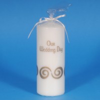 Celtic Scroll Wedding Pillar Candle