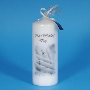 Wedding Hands Pillar Candle