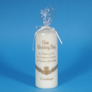 Claddagh Wedding Pillar Candle