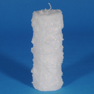 Tall Frosted Pillar Candle