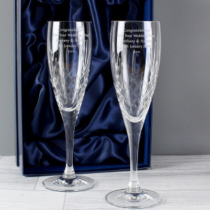 Personalised Crystal Champagne Pair of Flutes with Gift Box Personalised Crystal Champagne Pair of Flutes with Gift Box